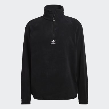 남성 Lifestyle Black 아디컬러 클래식 테디 플리스 하프집 재킷