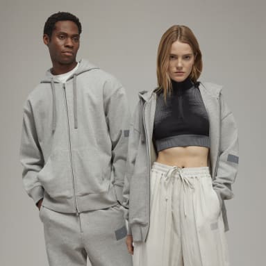 Y-3 Organic Cotton Terry Zip Hoodie Grigio Y-3