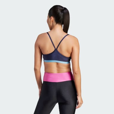 Top Treino Suporte Leve adidas Aeroreact Azul Mulher Training