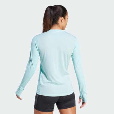Women Running Turquoise Own the Run Long-Sleeve Top