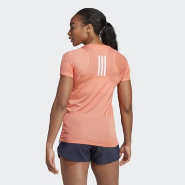 Women Running Orange Boston Marathon® 2023 Allover Print Tee