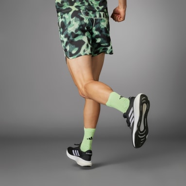 Men Running Green Own the Run 3-Stripes Allover Print Shorts