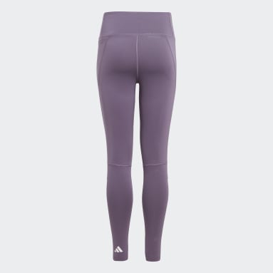 Dievčatá Tréning A Fitnes fialová Legíny AEROREADY 3-Stripes High-Rise 7/8 Optime Pocket