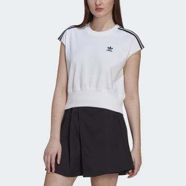 Women Originals White Adicolor Classics Waist Cinch T-Shirt