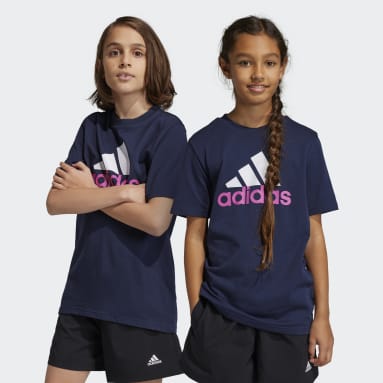 Kids Sportswear Blue Essentials Two-Color Big Logo Cotton Tee