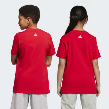 Playera Essentials Logo Lineal Algodón Rojo Niño Sportswear