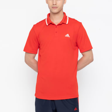 Men Training Red CLASSIC COLORBLOCK POLO TEE