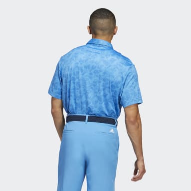 Men Golf Blue Prisma-Print Golf Polo Shirt
