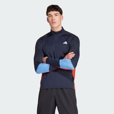 Remera Manga Larga de Entrenamiento Colorblock Cierre Corto