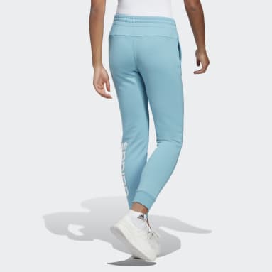 Pantalon en molleton à chevilles élastiques Essentials Linear Bleu Femmes Sportswear