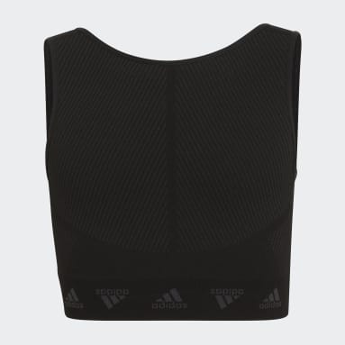 Débardeur adidas AEROKNIT Training Seamless Cropped Noir Filles Sportswear