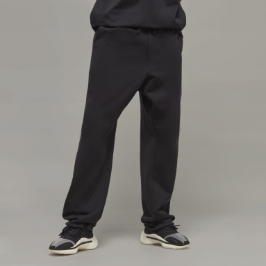 Pantalon droit en molleton de coton bio Y-3 Noir Hommes Y-3
