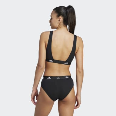 Women Training Black Active Comfort Cotton Scoop Bralette