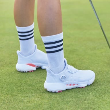 Women Golf White 리사이클드 머티리얼 3S 크루 삭스
