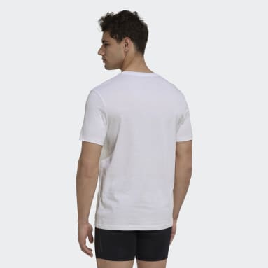 T-shirt ras-du-cou en coton Active Flex blanc Hommes Entraînement
