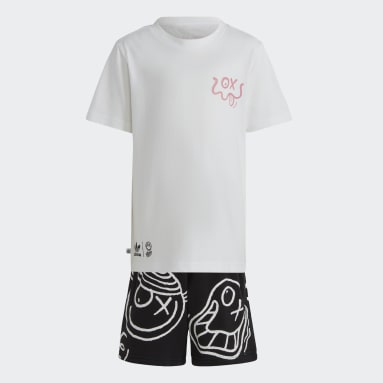 Kids Originals White adidas Originals x André Saraiva Shorts and Tee Set