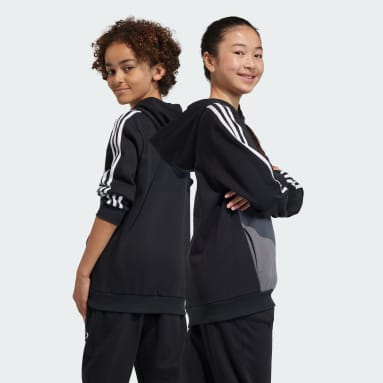 Děti Sportswear černá Mikina Tiberio 3-Stripes Colorblock Fleece Kids