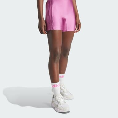 Women's Originals Purple Fashion 3-Stripes Spandex Cycling Shorts