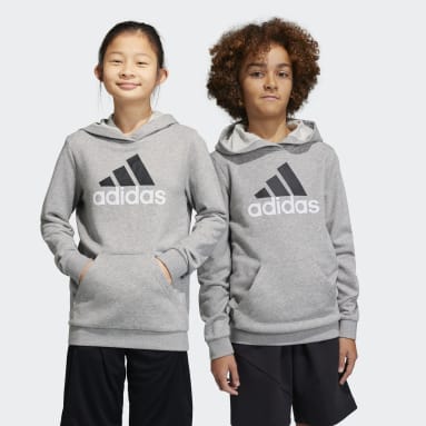 Børn Sportswear Grå Essentials Two-Color Big Logo Cotton hættetrøje