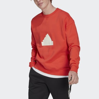 Men Sportswear Red Fleece Crew Sweatshirt