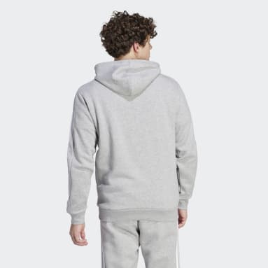 Camisola com Capuz em Fleece 3-Stripes Essentials Cinzento Homem Sportswear