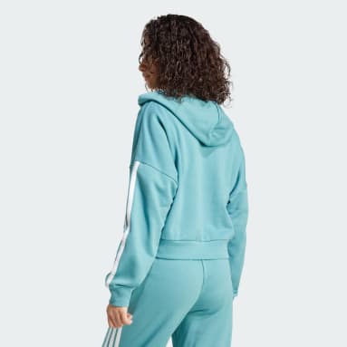 Felpa con cappuccio Essentials 3-Stripes French Terry Quarter-Zip