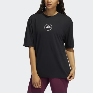 Women Sportswear Black Yoga Graphic Oversize Tee