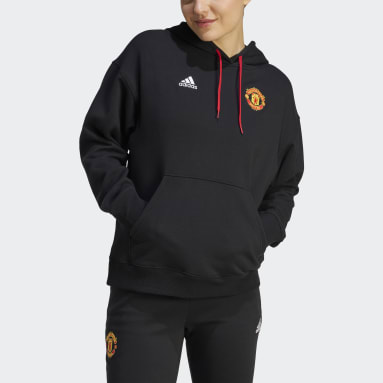 Sudadera con capucha Manchester United Negro Mujer Fútbol