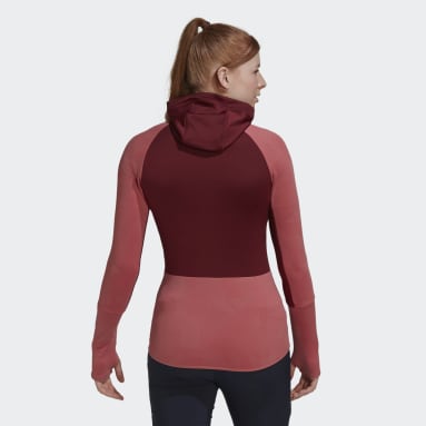 Chaqueta con capucha Terrex Tech Flooce Hiking Fleece Burgundy Mujer TERREX