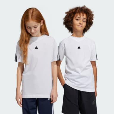 Kinder Sportswear Future Icons 3-Streifen T-Shirt Weiß