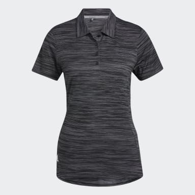 Women Golf Black Space-Dyed Short Sleeve Golf Polo Shirt