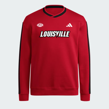 Louisville Cardinals 3-Stripes Fleece Jersey Crew