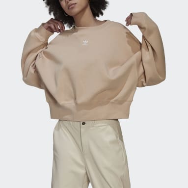 Frauen Originals adicolor Essentials Fleece Sweatshirt Beige