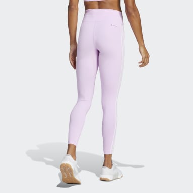 Calzas Largas Train Essentials 3 Tiras Tiro Alto Morado Mujer Training