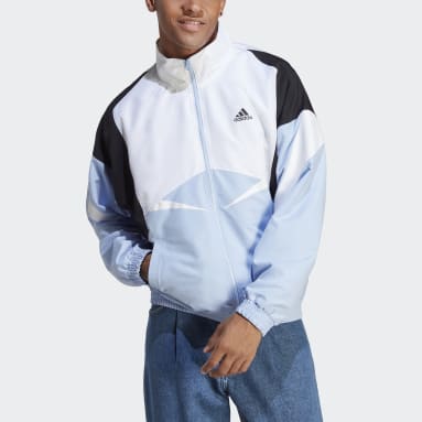 Men Sportswear Blue Colorblock Track Jacket