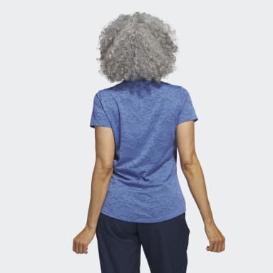 Playera Polo de Golf Jacquard Azul Mujer Golf