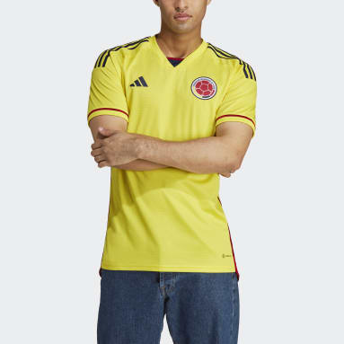 ผู้ชาย ฟุตบอล สีเหลือง เสื้อฟุตบอลชุดเหย้า Colombia 22