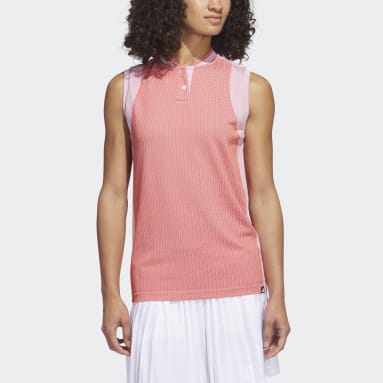 Women Golf Red Ultimate365 Tour Sleeveless Primeknit Golf Polo Shirt