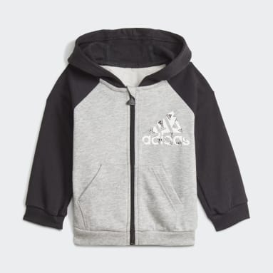 Chándal Badge of Sport Full-Zip Hoodie Gris Niño Sportswear