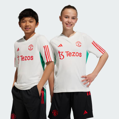 Kids Football White Manchester United Tiro 23 Training Jersey Juniors'