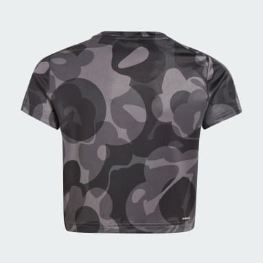 Girls Fitness Og Træning Sort Essentials AEROREADY Seasonal Print Crop Kids T-shirt