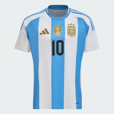 Camiseta Titular Argentina 24 Messi Blanco Hombre Fútbol