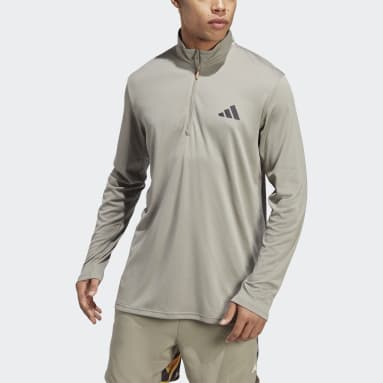 Muži Tréning A Fitnes zelená Tričko Train Essentials Seasonal Training 1/4-Zip Long Sleeve
