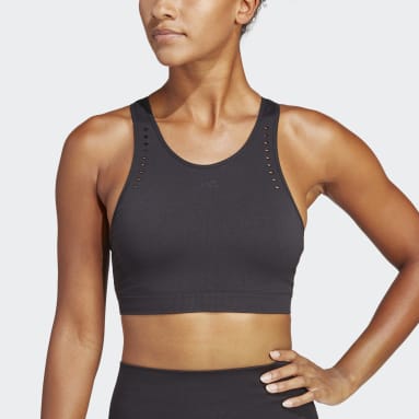 adidas Brassière en coton Purebare Maintien léger Noir- JD Sports