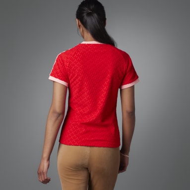 T-shirt monogramme Adicolor Heritage Rouge Femmes Originals