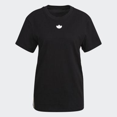 Camiseta Loose Piping Negro Mujer Originals