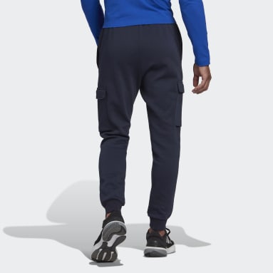 Men Sportswear Blue Essentials Fleece Regular Tapered Cargo Pants