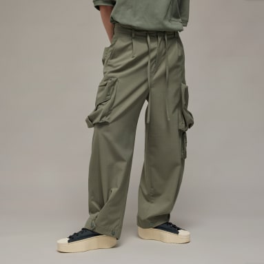 Women Y-3 Green Y-3 Nylon Cuffed Pants
