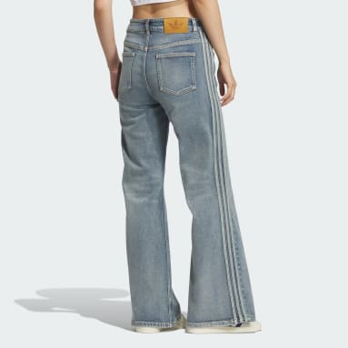 กางเกงขาบานผ้าฟอก