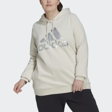 Sudadera con capucha Essentials Logo Fleece (Tallas grandes) Beige Mujer Sportswear
